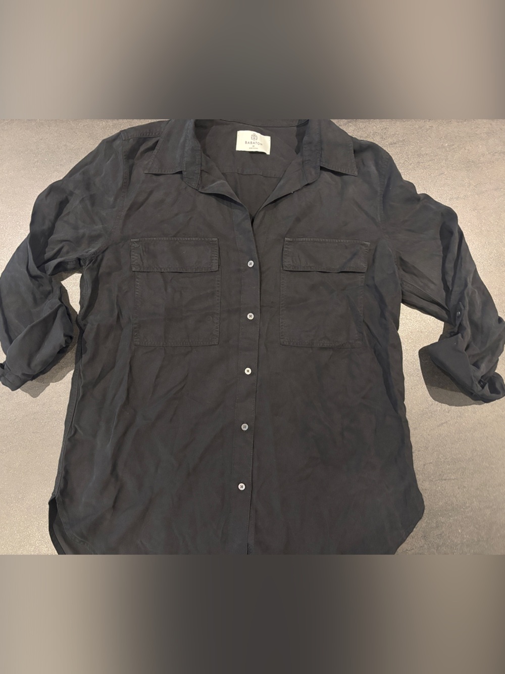 Babaton Black Button-Down Utility Shirt